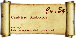 Csákány Szabolcs névjegykártya