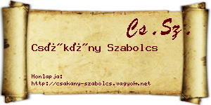 Csákány Szabolcs névjegykártya